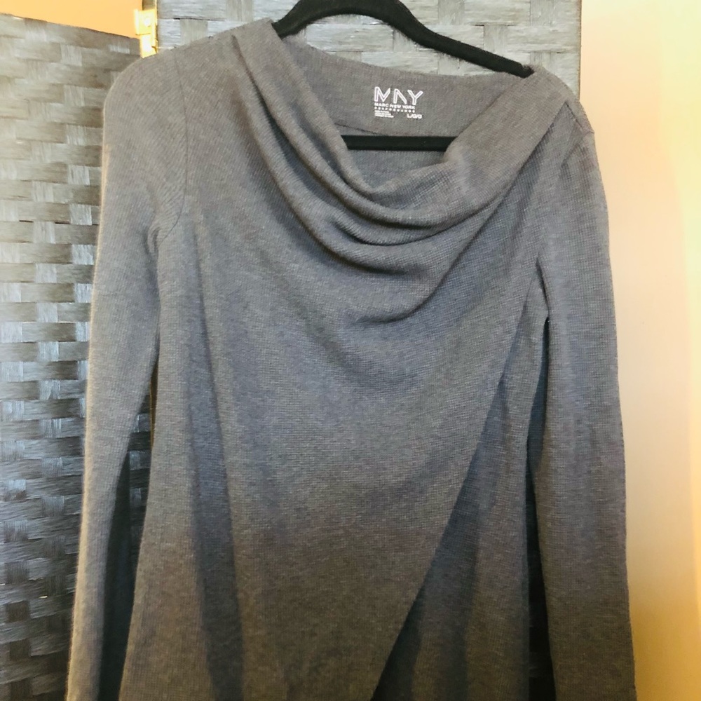 Women’s asymmetrical tunic gray waffle knit